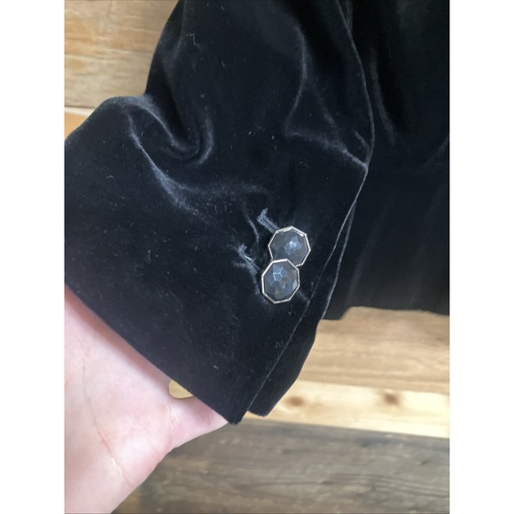 90’s vintage Velvet Black Jacket Women's Black Holiday Top - Picture 8 of 11